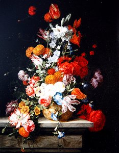 Gemischte Blumen in einer vergoldeten Vase von Hieronymus the Elder Galle