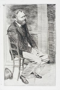 Manet sitzt, nach rechts gewandt von Hilaire Germain Edgar Degas