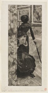 Mary Cassatt in der Gemäldegalerie im Louvre von Hilaire Germain Edgar Degas