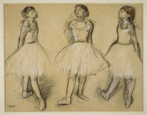 Drei Studien einer Tänzerin in vierter Position von Hilaire Germain Edgar Degas