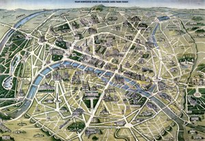 Karte von Paris während der Zeit der 