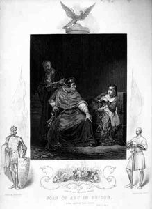 Johanna von Orleans im Gefängnis, Akt III, in Henry VI, von William Shakespeare, gestochen von J. Rogers