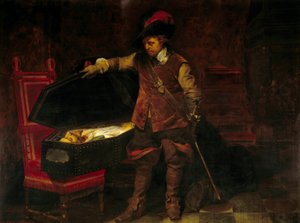Cromwell vor dem Sarg von Charles I. Stuart (1649). Oliver Cromwell (1599-1658) setzte den Prozess gegen den König von England durch, der am 9. Februar verurteilt und hingerichtet wurde
