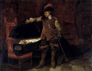 Oliver Cromwell (1599-1658) öffnet den Sarg von Charles I (1600-49) 1831 von Hippolyte (1797 1856) Delaroche