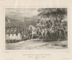 Prinz, Feldmarschall Abbas Mirza 1789-1833 inspiziert Infanterieregiment