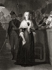 Marie Antoinette vor dem Revolutionstribunal, 14. Oktober 1793, graviert von William French von Hippolyte Delaroche
