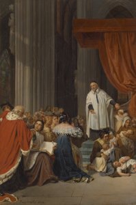 Saint Vincent de Paul predigt am Hof von Ludwig XIII. zugunsten der verlassenen Kinder, 1823 von Hippolyte Delaroche