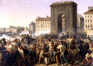 Angriff am Tor von Saint Denis, Gemälde 1830 von Hippolyte Lecomte