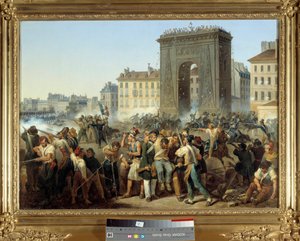 Schlacht am Tor Saint Denis, 28. Juli 1830 von Hippolyte Lecomte