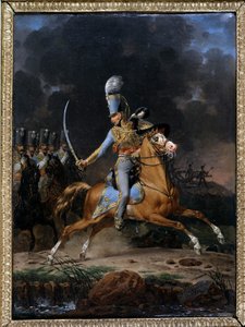 Oberst der Husaren um 1815 - 1816. Gemälde von Lecomte aus dem Jahr 1816. Sammlung „Die Soldaten von Einst“. Paris