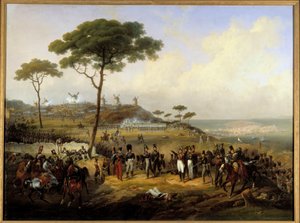 Expedition aus Spanien 1823: Eroberung der Schanzen von Santa Margarita vor der Coruña am 5. Juli von Hippolyte Lecomte