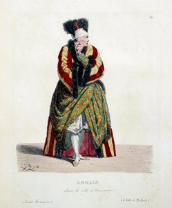 Französischer Schauspieler Henri Louis Cain genannt Lekain in der Rolle des Orosmane in Voltaires Stück Zaire