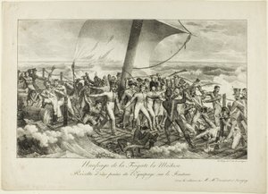 Schiffbruch der Fregatte Medusa. Revolte einiger Besatzungsmitglieder auf dem Floß von Hippolyte Lecomte