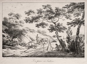 Die Kanone bereit zum Feuern, 1817 von Hippolyte Lecomte