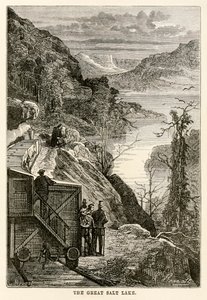 Der Große Salzsee, aus In 80 Tagen um die Welt von Jules Verne (1828-1905) graviert von Prévost, 1873 von Hippolyte Leon after Benett