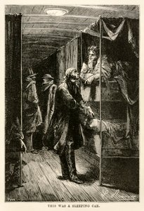 Dies war ein Schlafwagen, aus In 80 Tagen um die Welt von Jules Verne (1828-1905) graviert von Adolphe François Pannemaker (1822-1900), 1873 von Hippolyte Leon after Benett