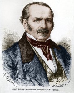 Allan Kardec (1804-1869), wahrer Name Hippolyte Leon Denisart-Rivail, Erfinder des Spiritismus in Frankreich, Gravur nach einem Foto von Leymarie
