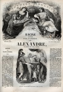 Alexander der Große Tragödie in fünf Akten - Gravur in „Werke von Jean Racine“ illustriert von Pauquet und mit einer Notiz von Emile de La Bedolliere - 1851