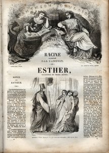 Illustration für „Esther“ von Jean Racine - Gravur in „Werke von Jean Racine“ illustriert von Pauquet und mit einer Notiz von Emile de La Bedolliere - 1851