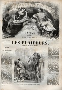 Les Plaideurs (1668) Komödie in drei Akten - Gravur in „Werke von Jean Racine“ illustriert von Pauquet und mit einer Notiz von Emile de La Bédollière - 1851 von Hippolyte Louis Pauquet