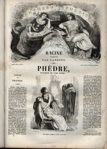 Phèdre, von Jean Racine (1639-1699) - Gravur in „Werke von Jean Racine“ illustriert von Pauquet und mit einer Notiz von Emile de La Bédollière - 1851