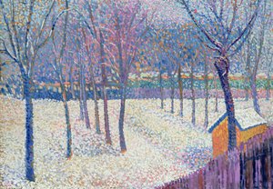 Der Obstgarten im Schnee von Hippolyte Petitjean