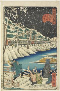 Nr. 14, Akabane-Brücke in Shiba im Schnee