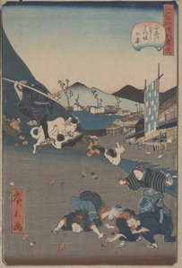 Ansicht von Nishitoisaka in Koishikawa, ca. 1860 von Hirokage Utagawa