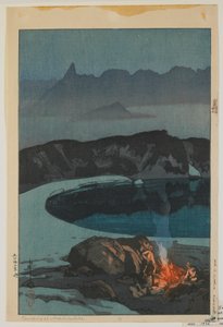 Camping bei Washiha, aus der Serie, Zwölf Szenen in den Japanischen Alpen, Taisho-Ära