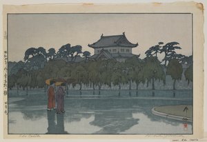 Edo-Schloss, aus der Serie, Zwölf Szenen von Tokio, Showa-Ära von Hiroshi Yoshida