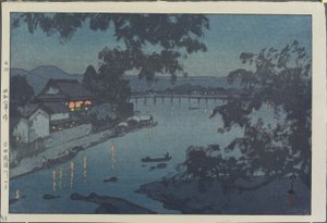 Abend am Chikugo-Fluss in Hita