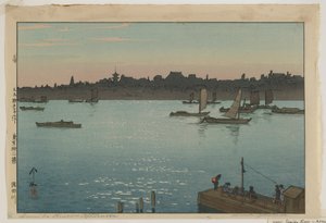 Sumida-Fluss - Nachmittag, aus der Serie, Zwölf Szenen von Tokio, Taisho-Ära