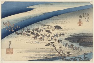 Das Suruga-Ufer des Oi-Flusses in Shimada von Hiroshige (I) , Utagawa
