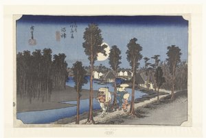 Numazu in der Abenddämmerung (Die 53 Stationen des Tokaido) von Hiroshige (I) , Utagawa