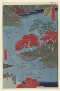 Tempelgelände des Akiba-Schreins in Ukiji (Hundert berühmte Ansichten von Edo) von Hiroshige (I) , Utagawa