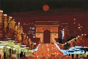 Arc de Triomphe und Champs Elysées bei Nacht, 2015 von Hiroyuki Izutsu