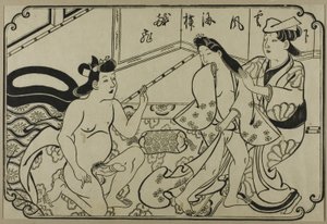 Ein Blatt aus einem Shunga-Album von Hishikawa Moronobu