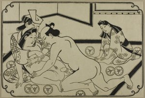 Ein Blatt aus einem Shunga-Album von Hishikawa Moronobu