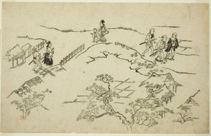 Emon Hill, aus der Serie "Das Erscheinungsbild von Yoshiwara (Yoshiwara no tei)" von Hishikawa Moronobu
