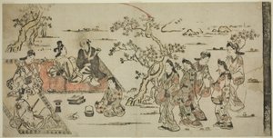 Blumenbetrachtung von Hishikawa Moronobu