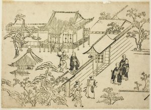 Honbo, aus der Serie "Szenen der Blumenbetrachtung in Ueno (Ueno hanami no tei)" von Hishikawa Moronobu
