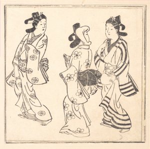 Blatt aus einem Buch mit dem Titel: Wakoku Hiaku-jo: Einhundert japanische Frauen von Hishikawa Moronobu