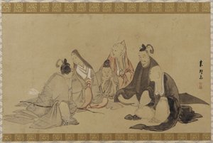 Die sechs unsterblichen Dichter, Edo-Periode (Tinte und Farbe auf Papier)