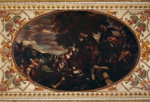 Die Verteidigung von Scutari, Gemälde an der Decke der Galerie des Chiswick House, London von Historic England Staff Photographer
