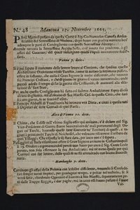 Gazzetta di Mantova - älteste italienische Zeitung, 1665