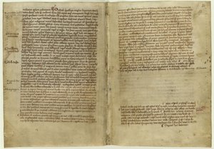 Verse über die Magna Carta in der Chronik der Abtei Melrose