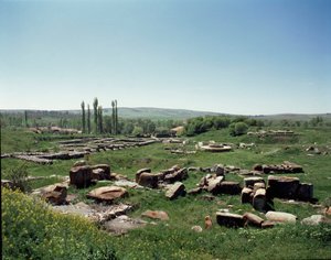 Ansicht der Ruinen der Stätte von Hittite Hittite