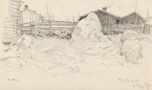 Hütten in Puutikkala von Hjalmar Munsterhjelm
