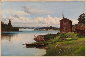 Blick auf die Meerenge von Barösund, eine Studie von Hjalmar Munsterhjelm