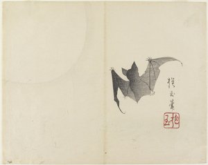 (Fledermaus und Mond), ca. 1830 von Hogyoku